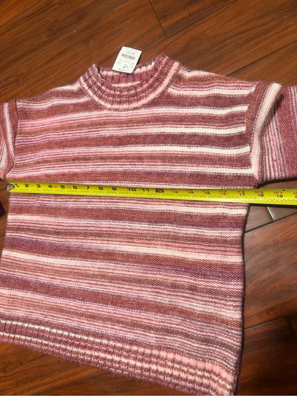 J. Crew Striped Pink and Cream Turtleneck Sweater - Picture 3 of 6